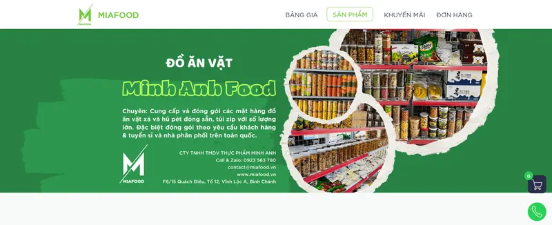Cứa hàng bán đồ ăn vặt online
